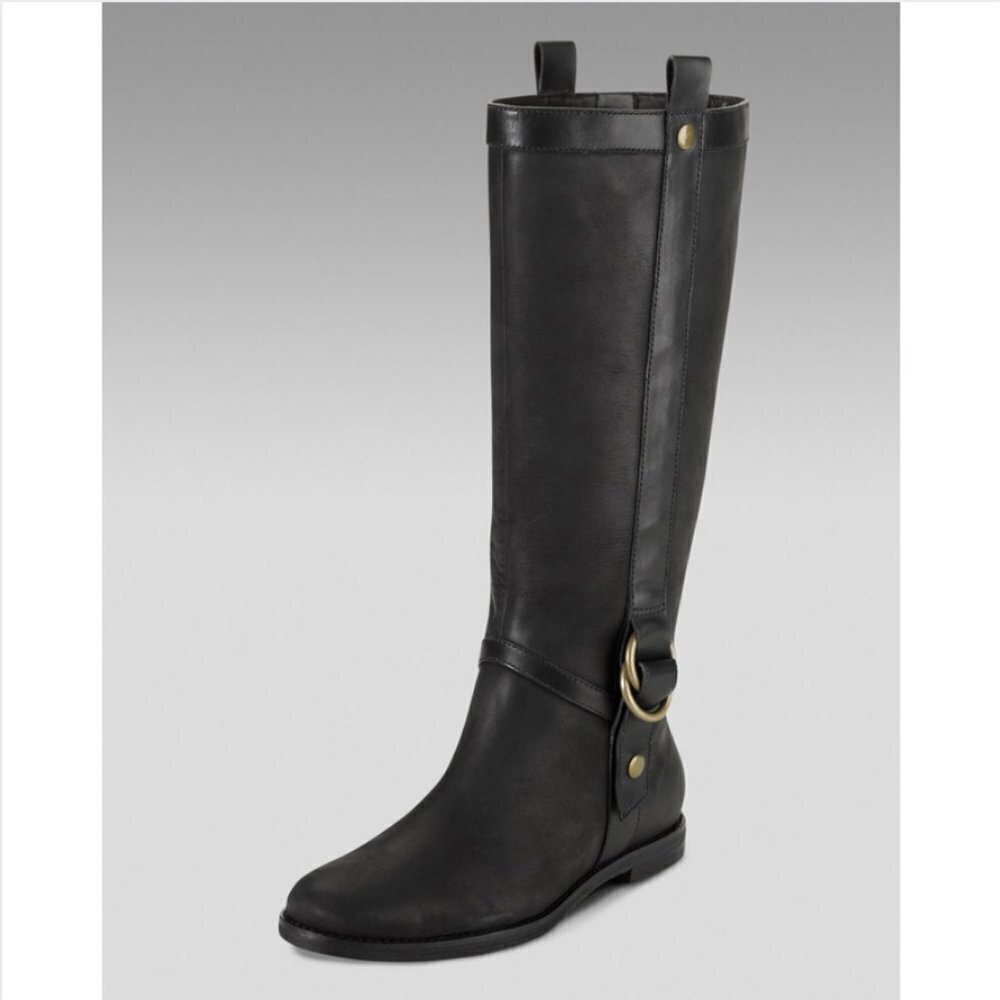 Cole Haan Black Air Liberty Riding Leather Boots